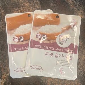 Set of 2 Rice Essence Sheet Masks | Korean Skincare | Hydrating & Brightening